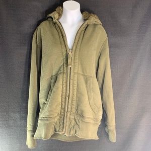 american eagle cloth disstressed fur lined coat ho